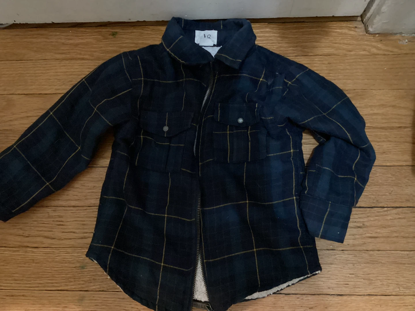 🏈3T IQ Kids Plaid Zip-Up Shirt Jacket