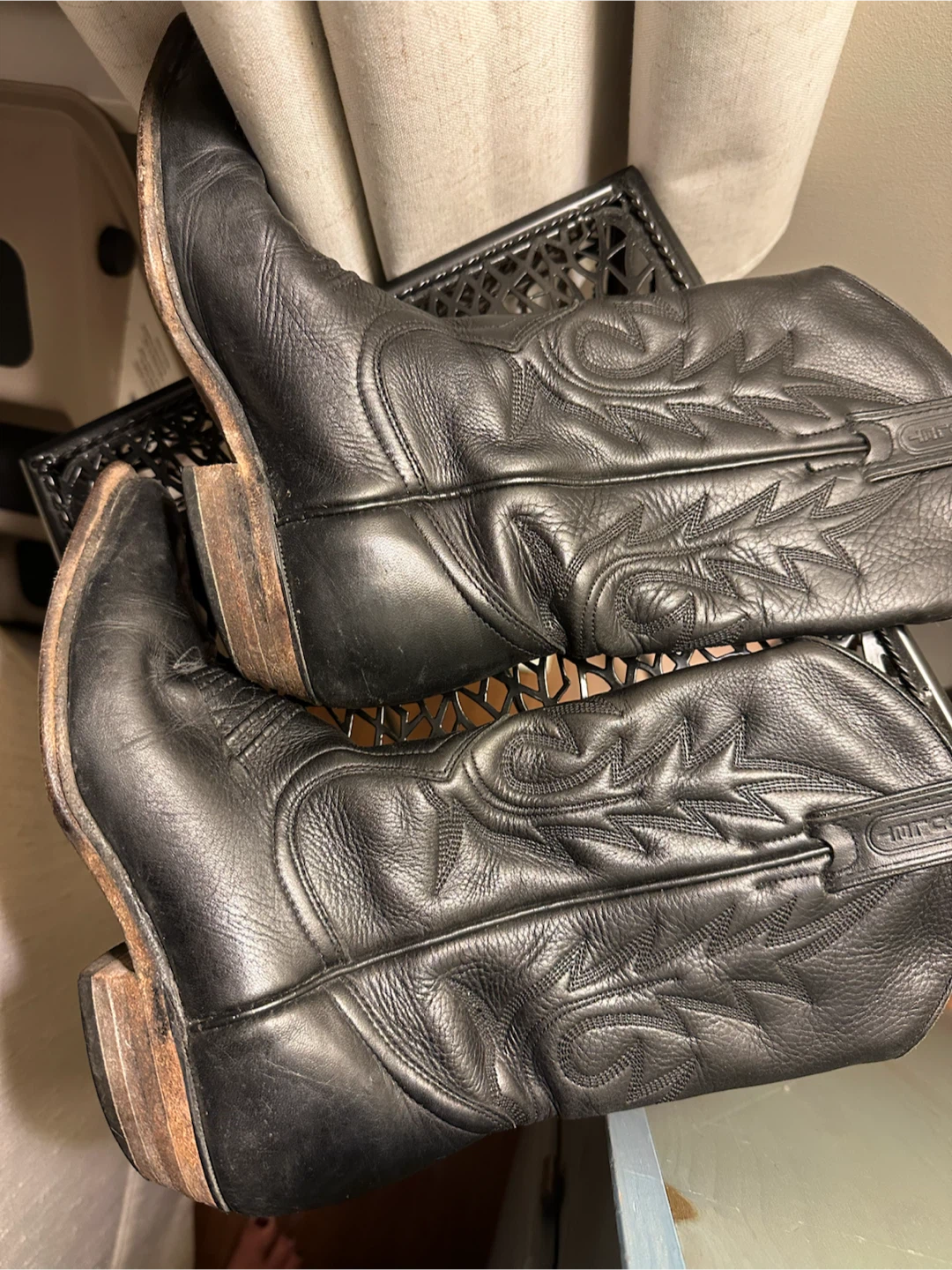 Boulet black leather western boots - photo 2