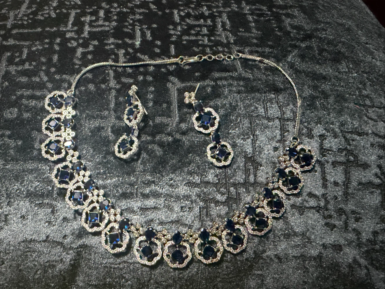 Blue Stone Necklace and Earring Set - photo 2
