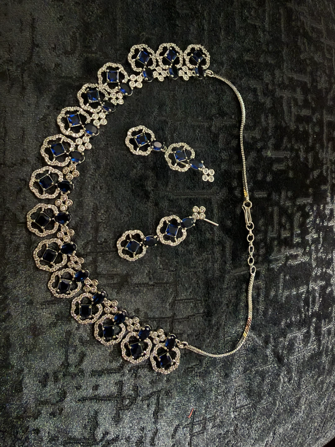 Blue Stone Necklace and Earring Set - photo 3
