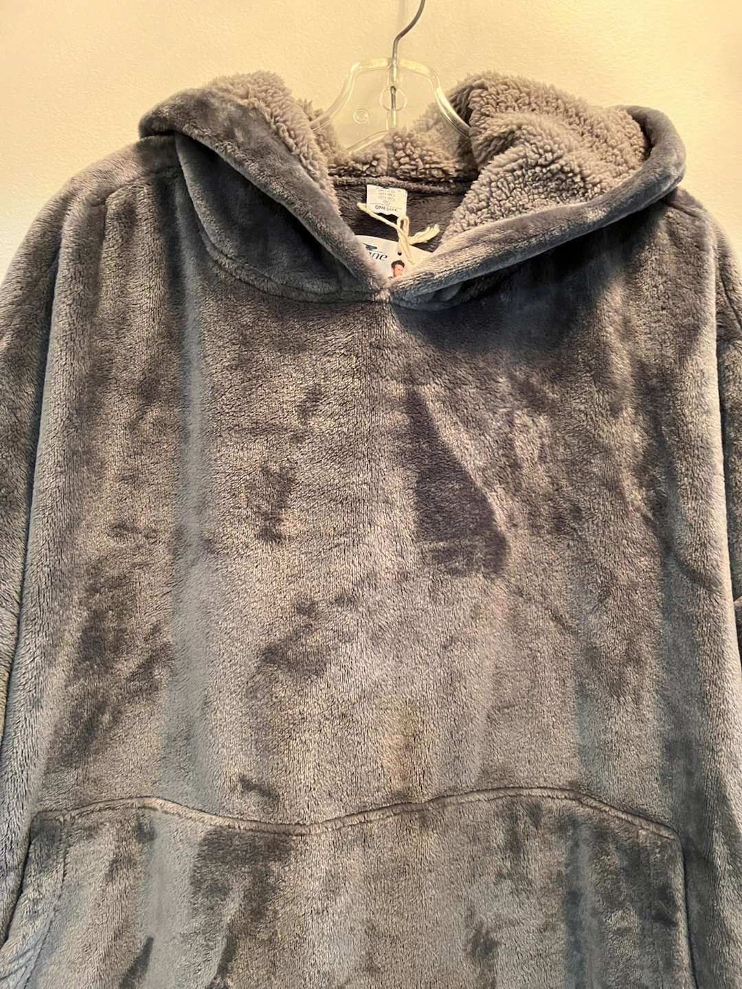 NEW Grey Plush Blanket Hoodie - photo 2