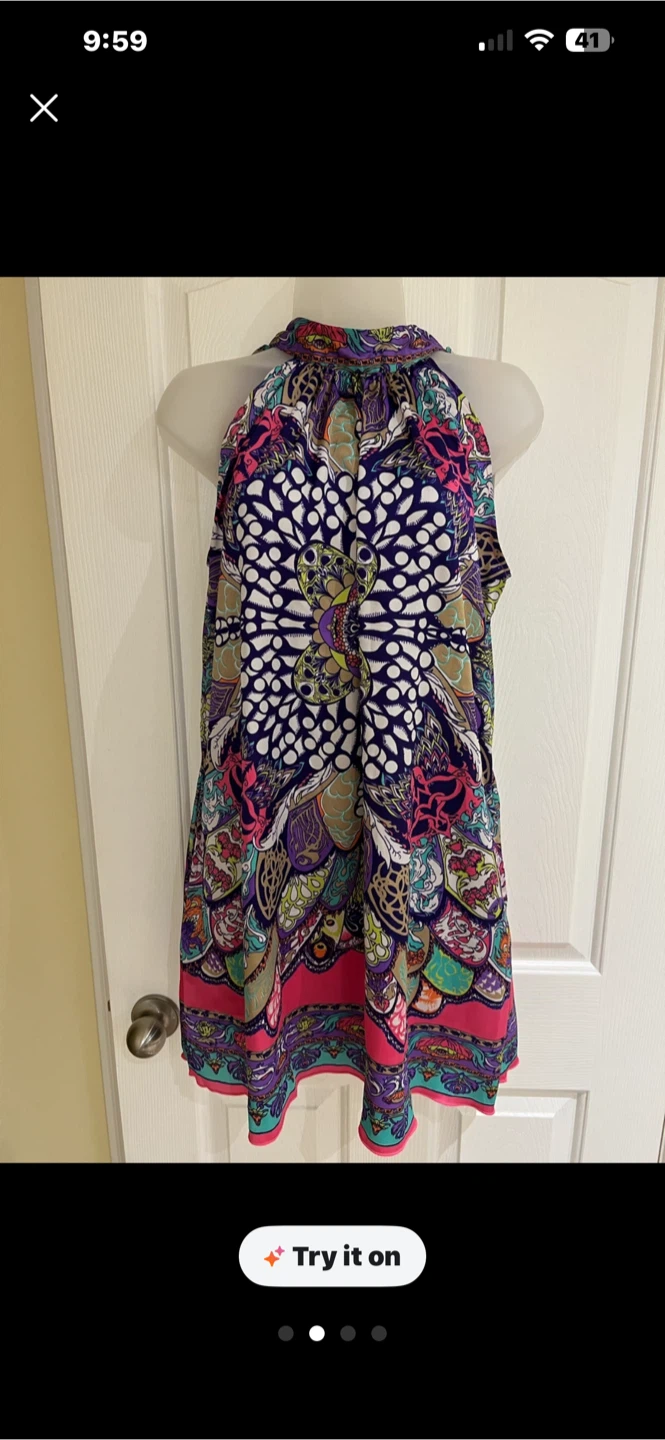 Colourful Patterned Halter Neck Dress - photo 5