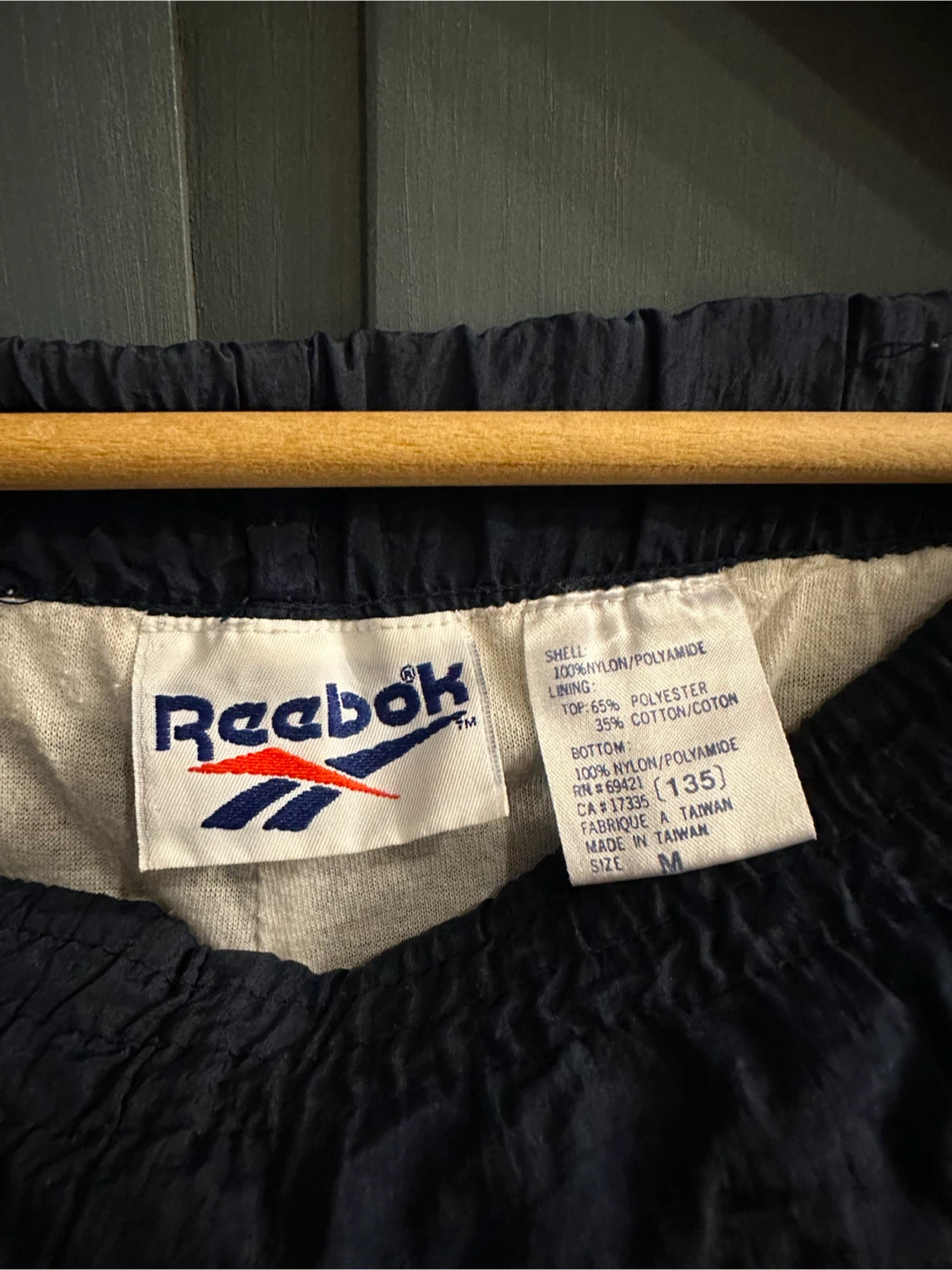 Reebok Vintage Nylon Track Pants Navy
