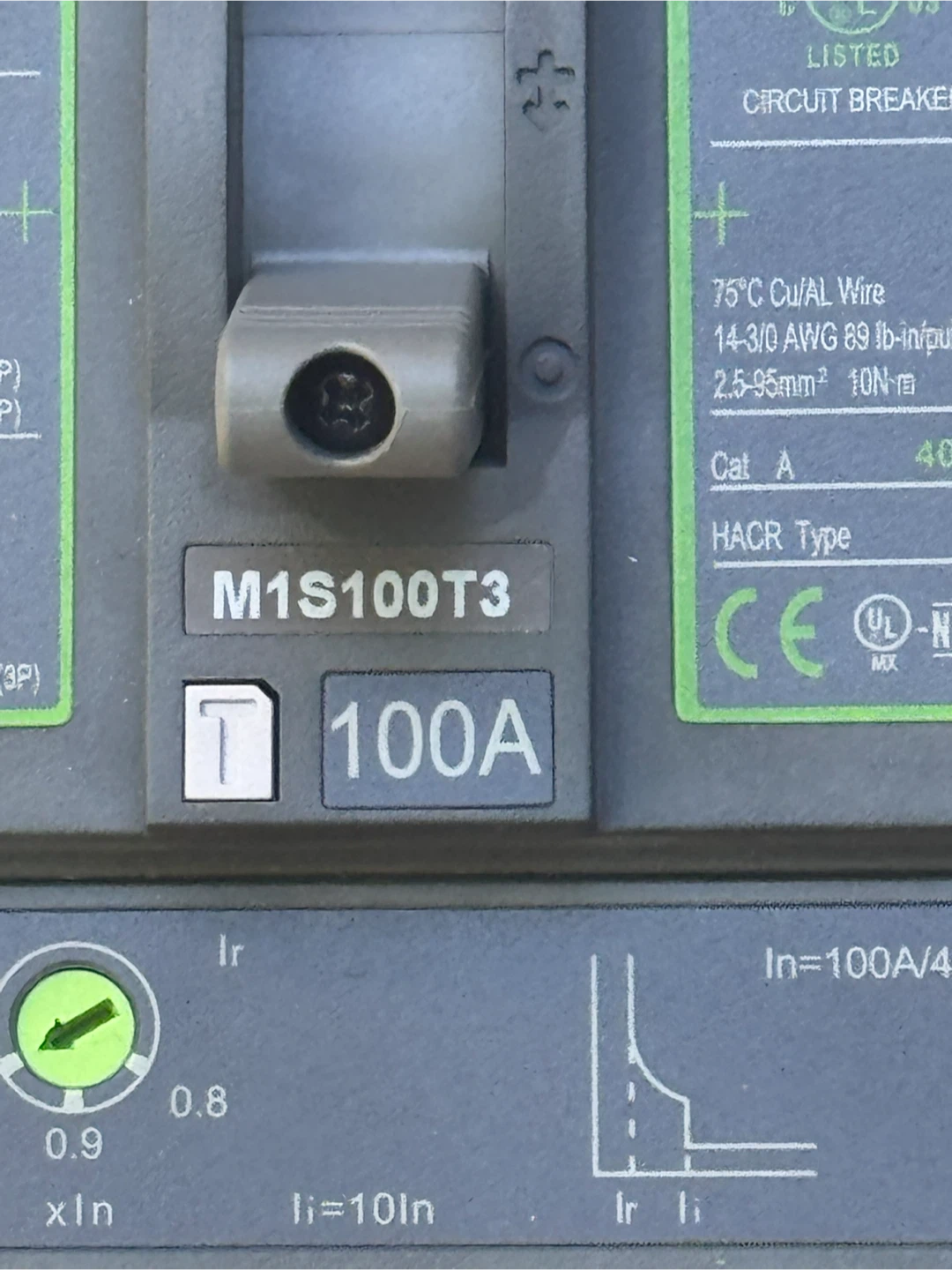 🏈 NIB Noark M1S100T3 100A Circuit Breaker - photo 4