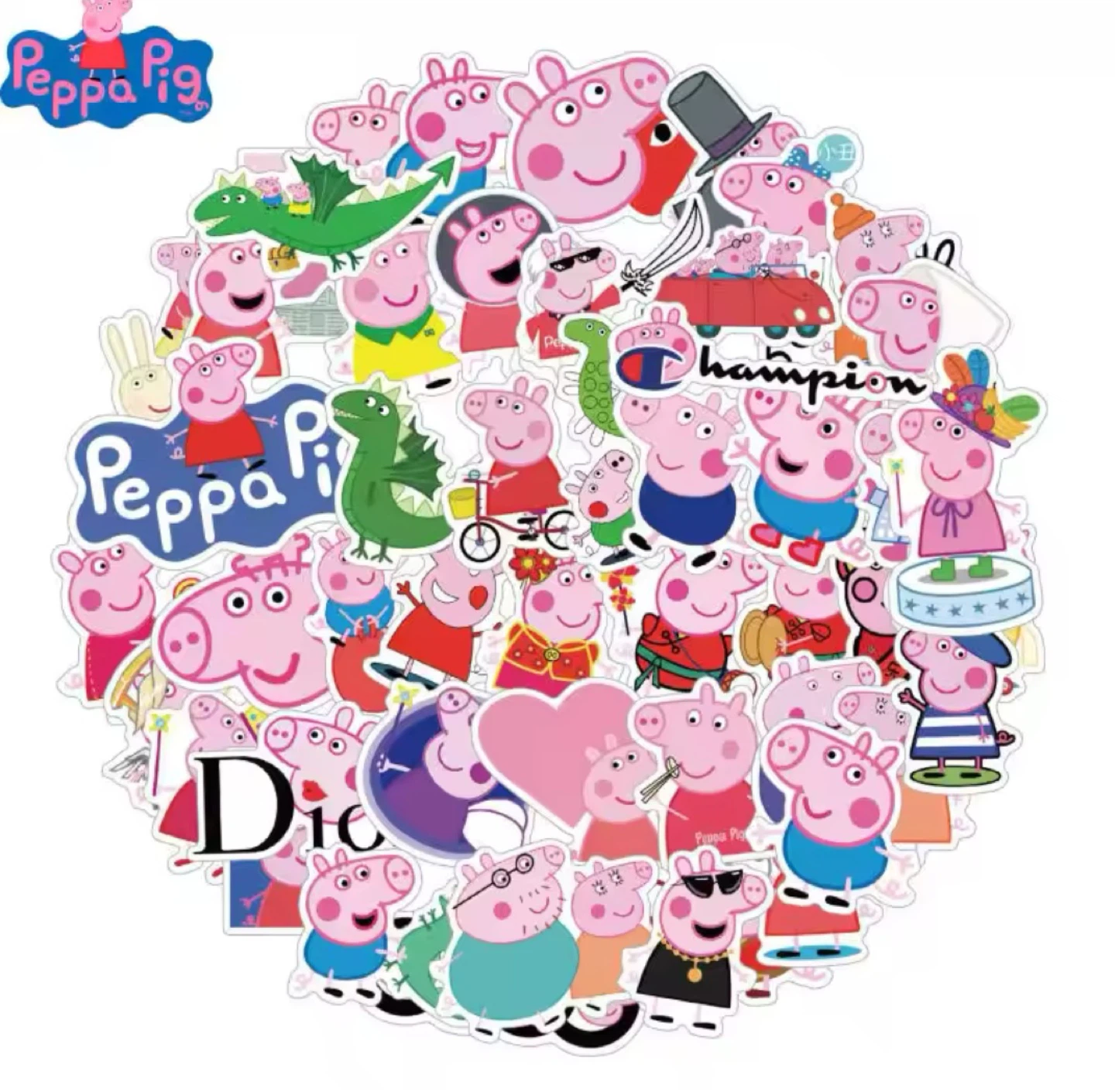 Brand New PEPPA PIG Cartoon 50pc stickers