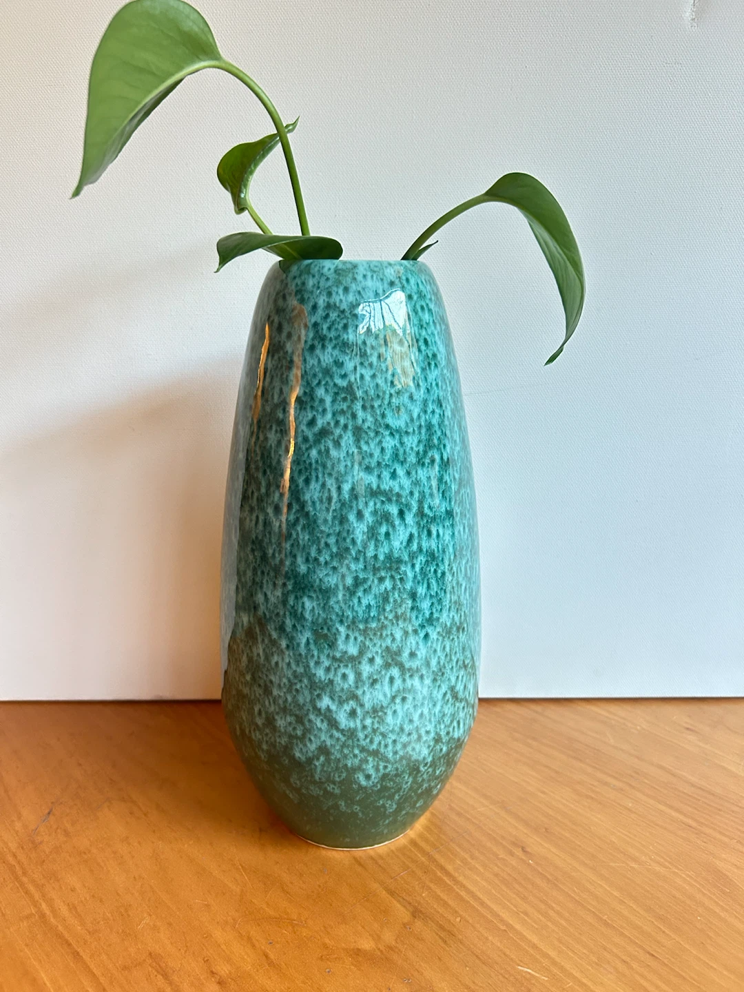 Vintage MCM Teal Ceramic Vase