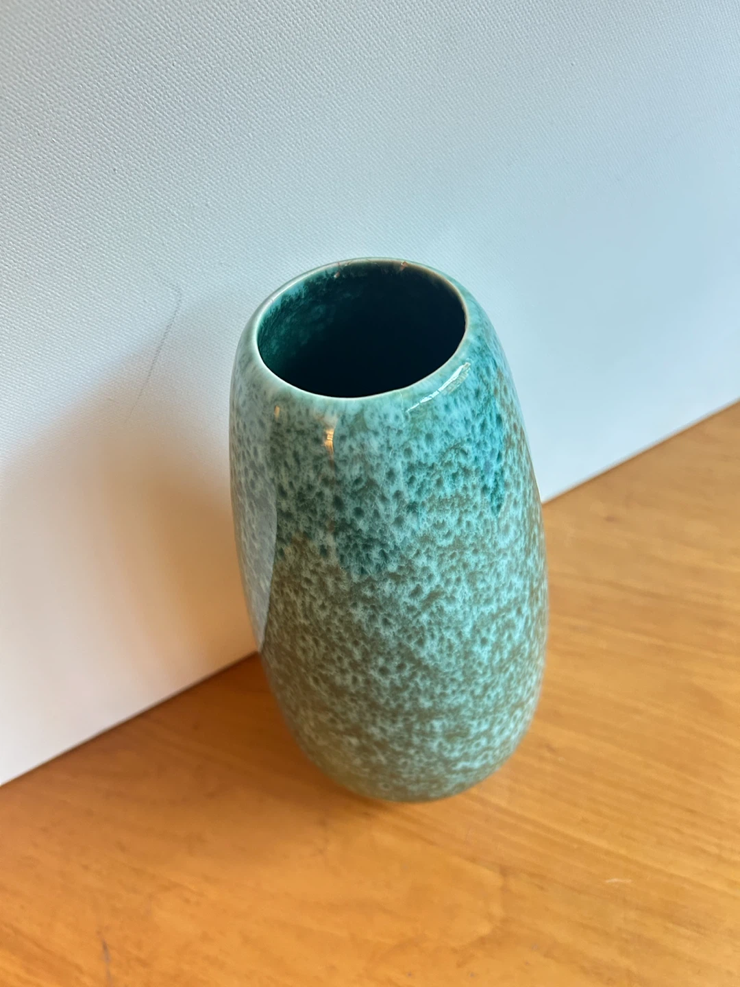 Vintage MCM Teal Ceramic Vase - photo 3