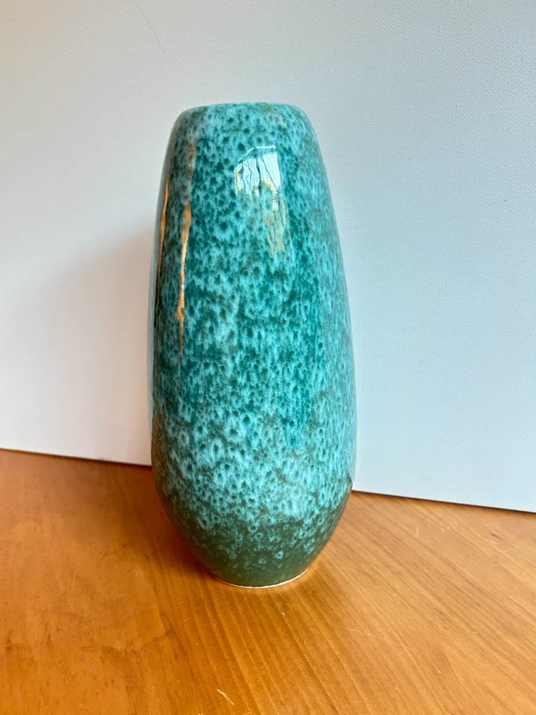 Vintage MCM Teal Ceramic Vase - photo 5