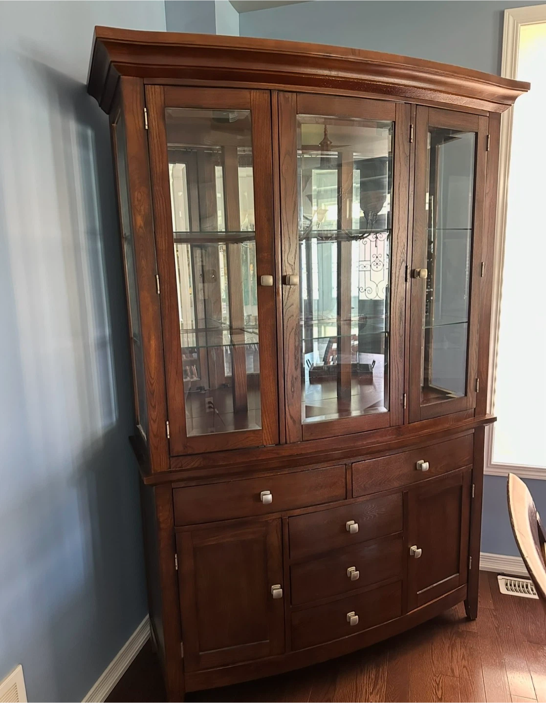 Wooden buffet with hutch