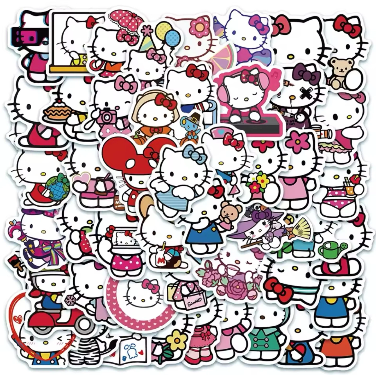 Brand New HELLO KITTY Retro Cartoon 50pc stickers