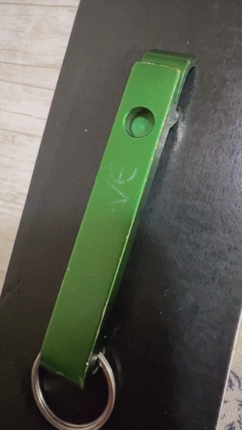 🏈 Green Metal Bottle Opener Keychain - photo 3