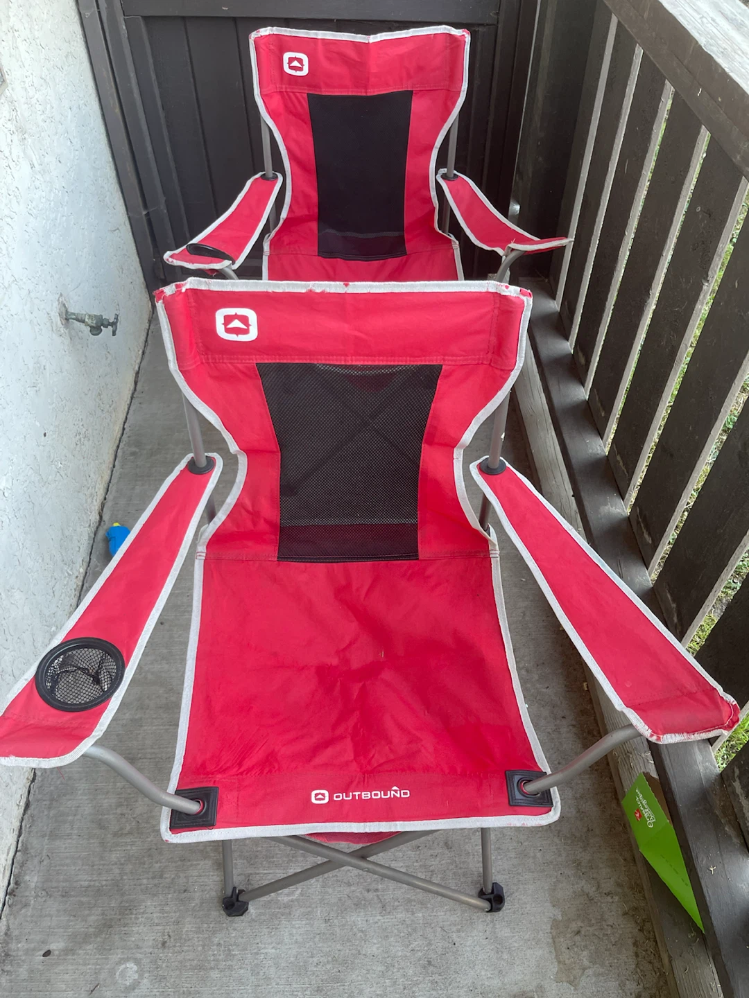 Set of 2 Outbound Red Folding Camping Chairs
