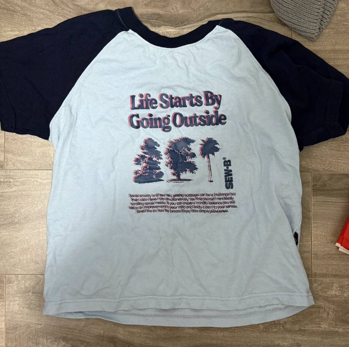 Moving sale✨ Brand New Graphic Raglan Tee - Semi-Cropped Fit