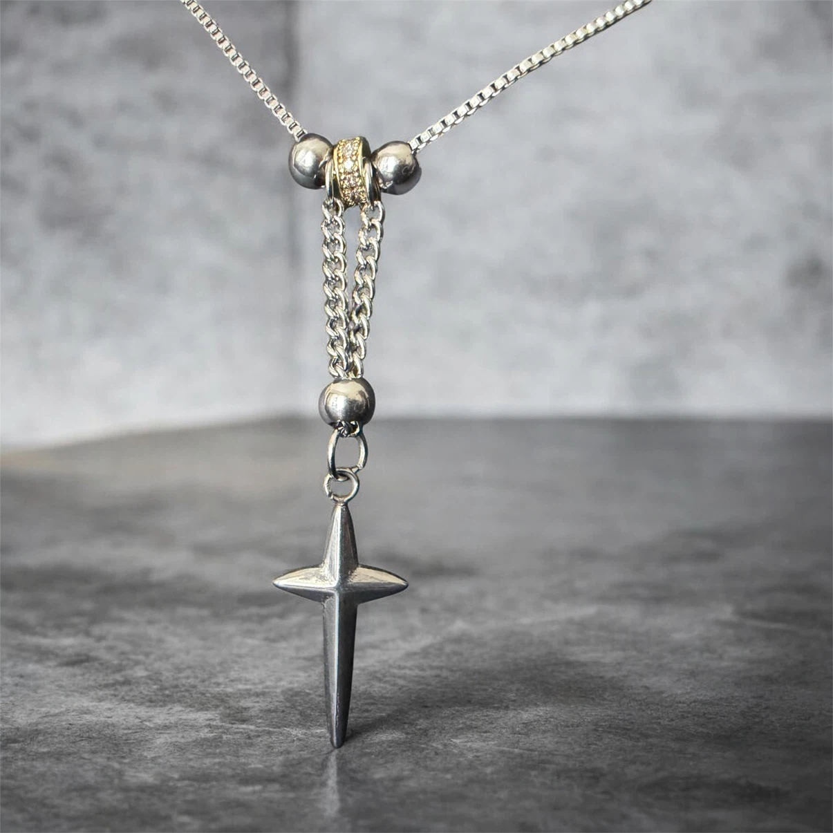 Silver-Tone Cross Pendant Necklace