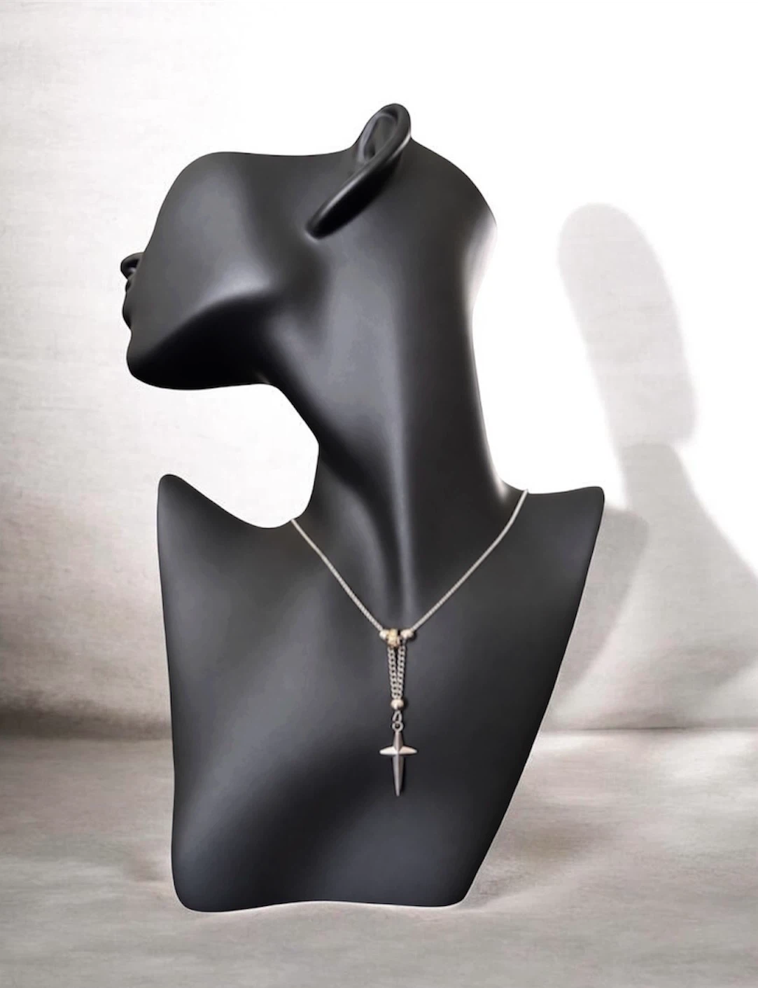 Silver-Tone Cross Pendant Necklace - photo 2
