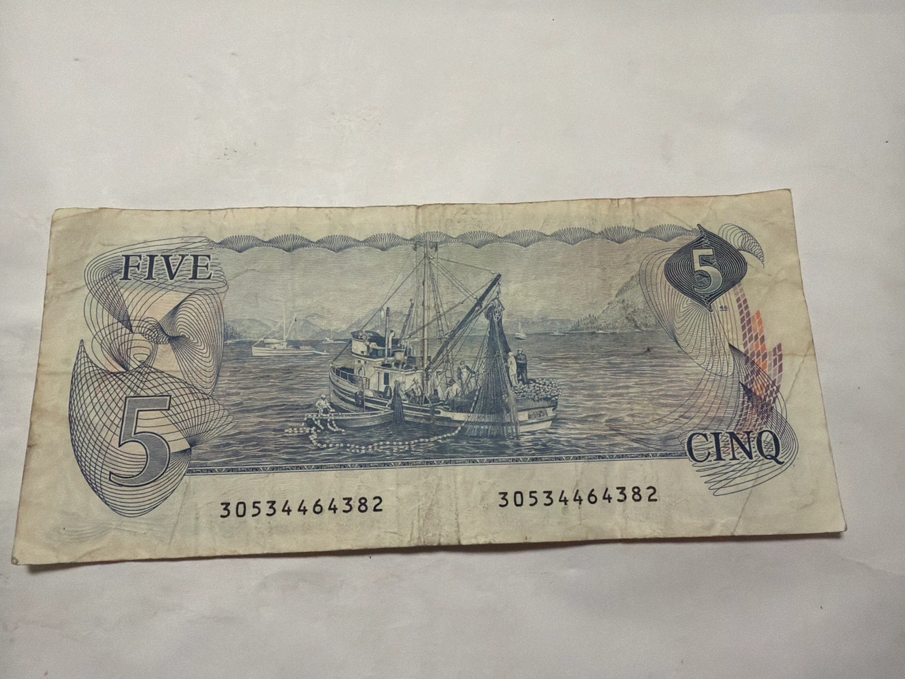 Vintage 1979 Bank of Canada Five Dollar Bill - photo 2
