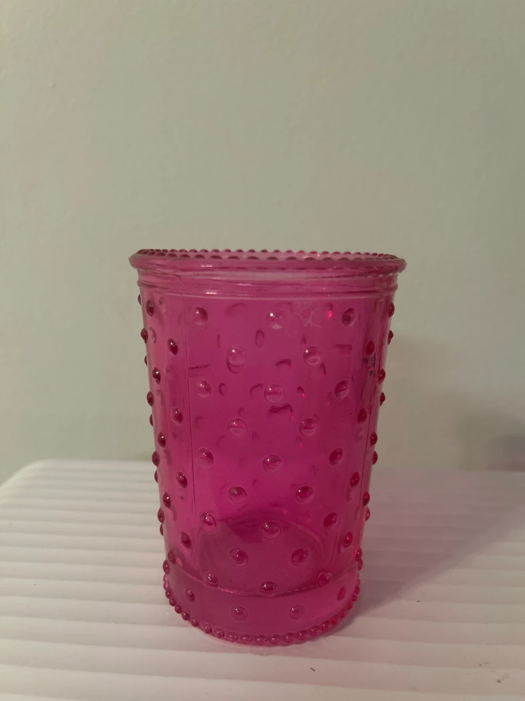 Pink Hobnail Candle Holder 🏈