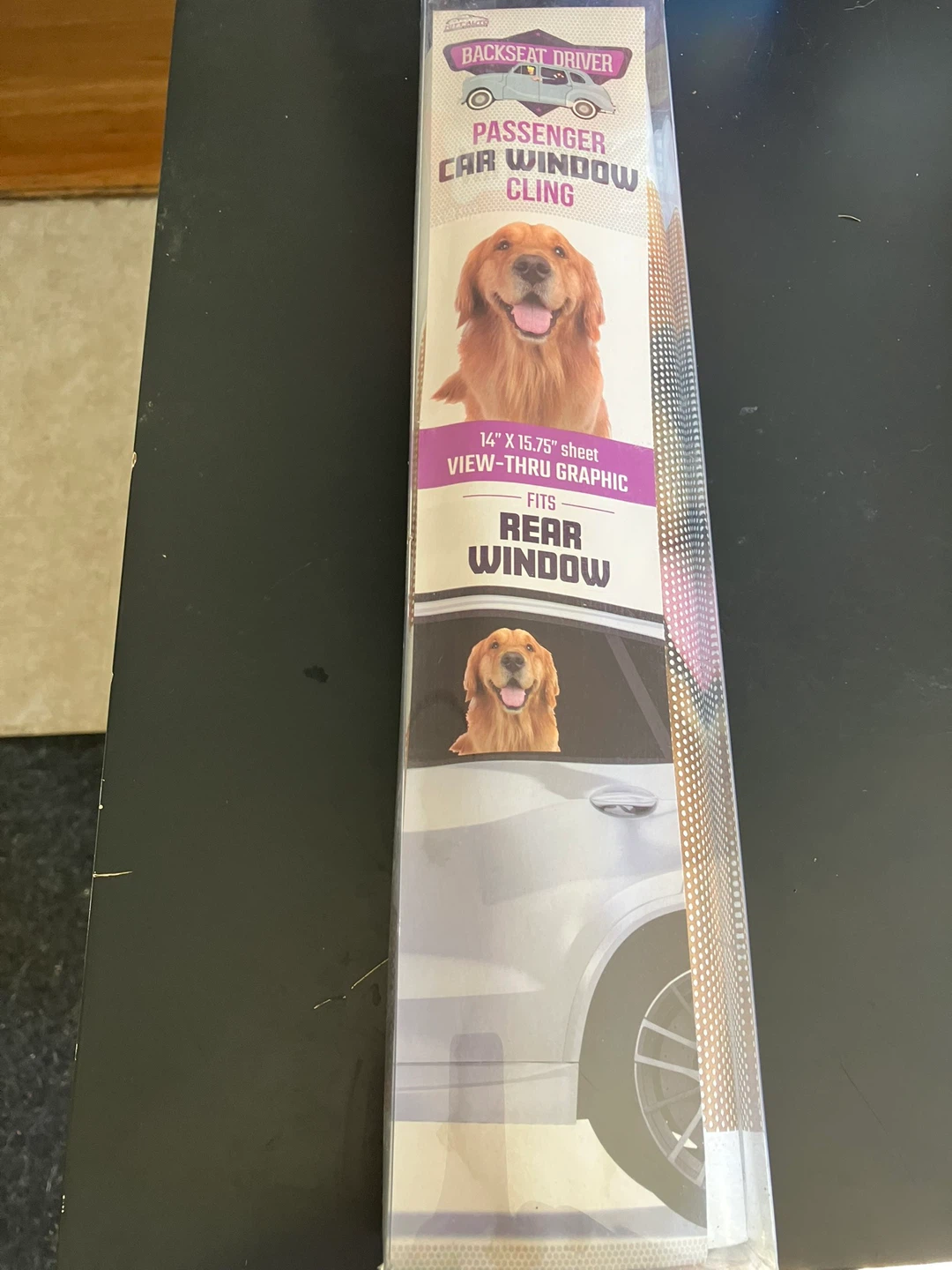 Hitt Auto Backseat Driver Golden Retriever Window Cling