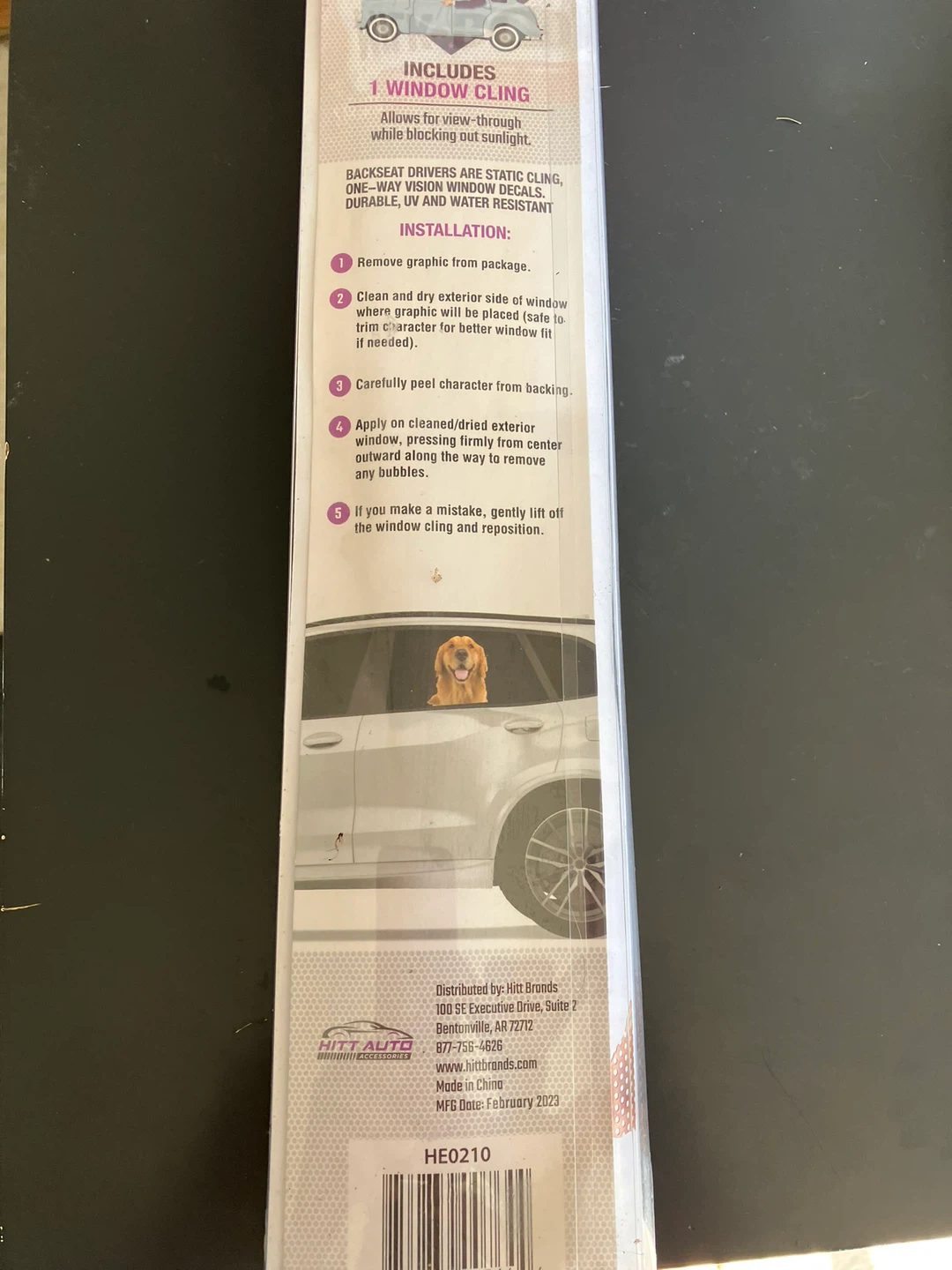 Hitt Auto Backseat Driver Golden Retriever Window Cling - photo 2