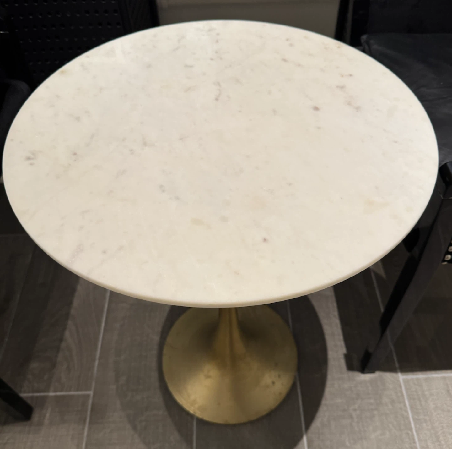 Crate & Barrel Nero White Marble Round Accent Table – $250 OBO - photo 2