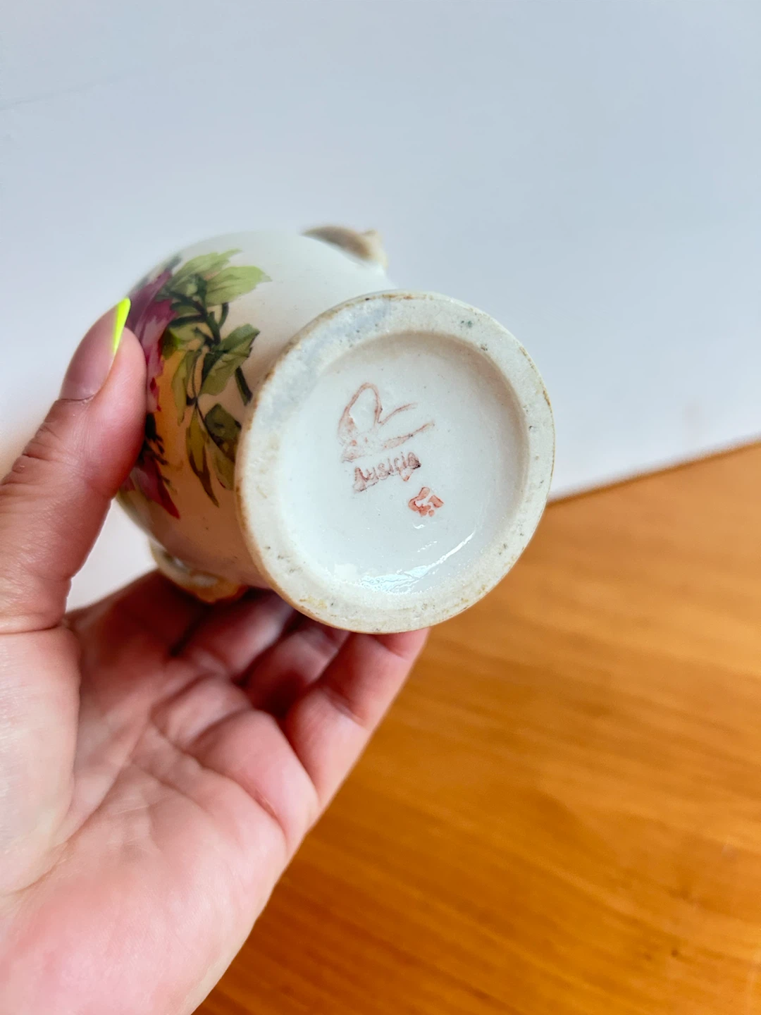 Early 1900’s Austrian Floral Ceramic Bud Vase - photo 4