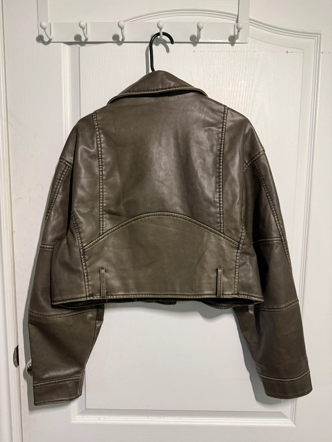 Zara Faux Leather Cropped Biker Jacket - photo 2