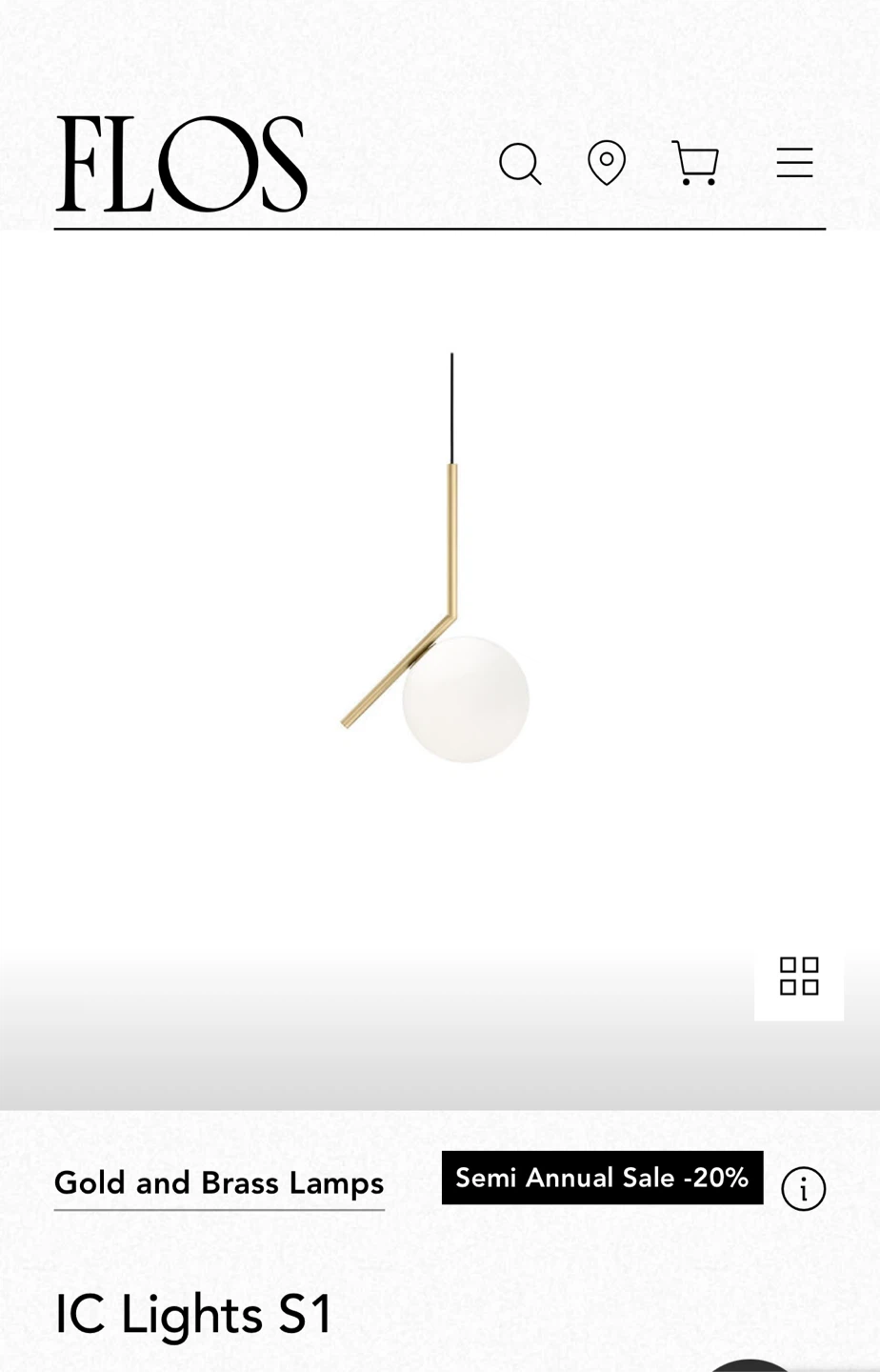FLOS IC Lights S1 Brass Pendant  – $425 OBO