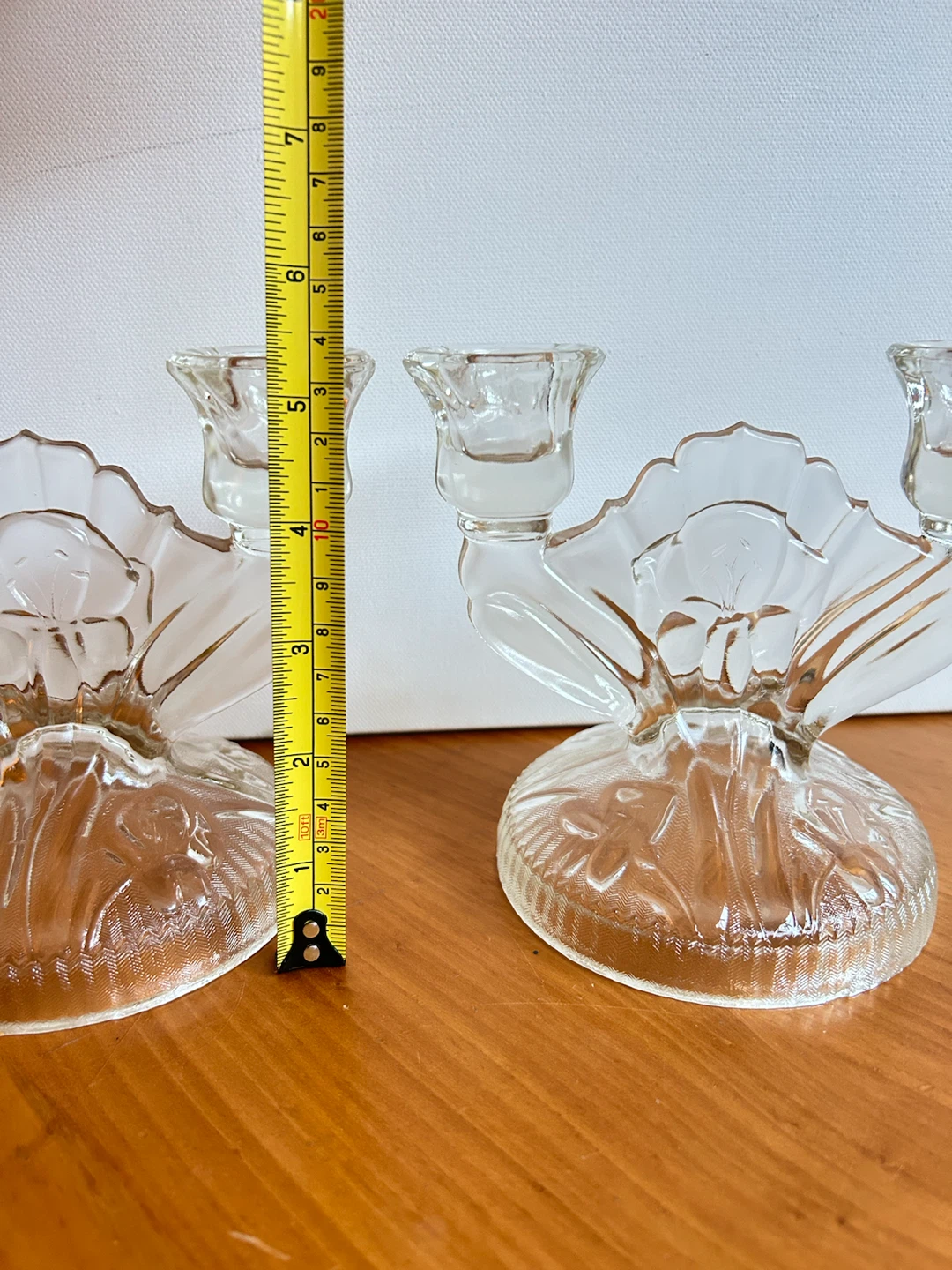 Set of two depression glass candle holders - photo 5