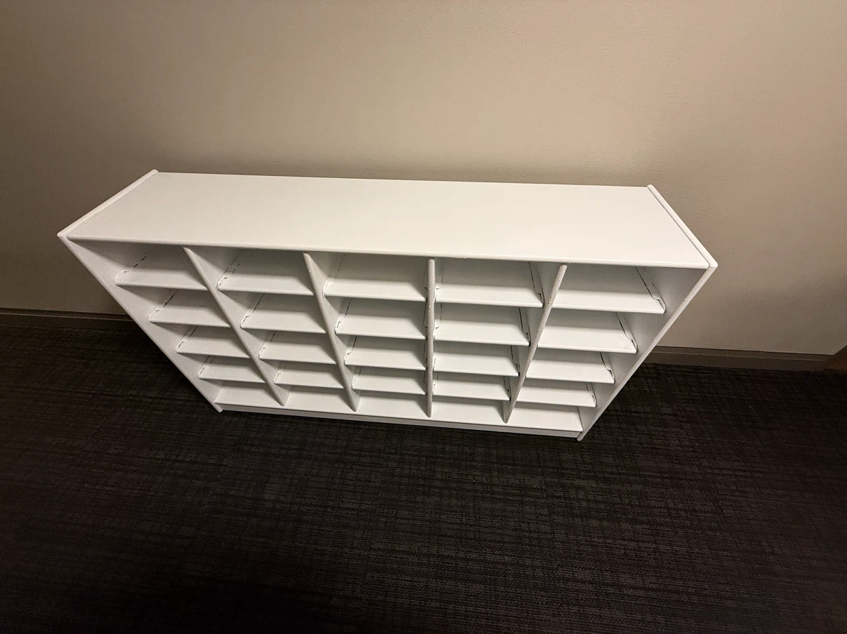 Large 25-Cubby Solid Wood Storage Organizer – White