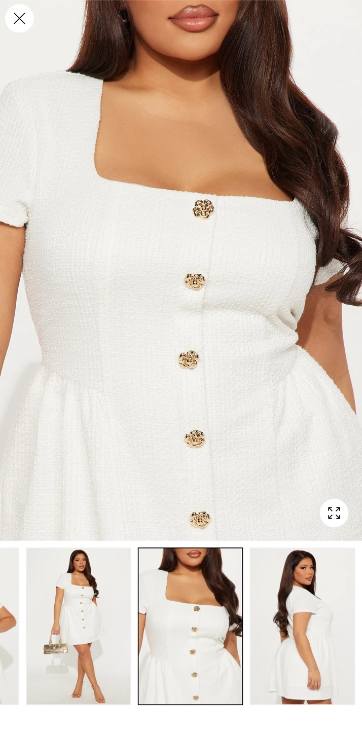 Fashion Nova Camryn Stretch Tweed Mini Dress White 2X - photo 2