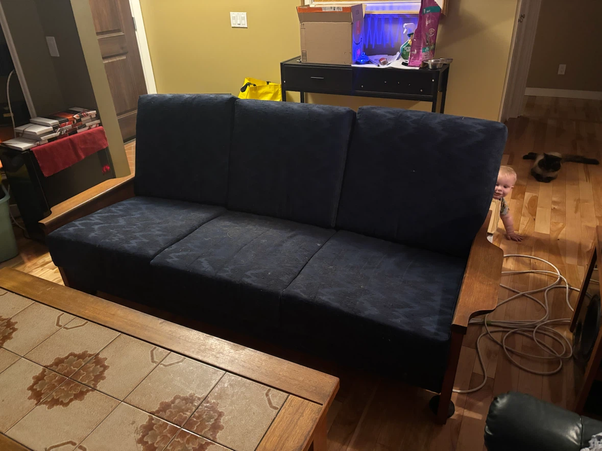 Three-Piece Wooden Frame Sofa Set