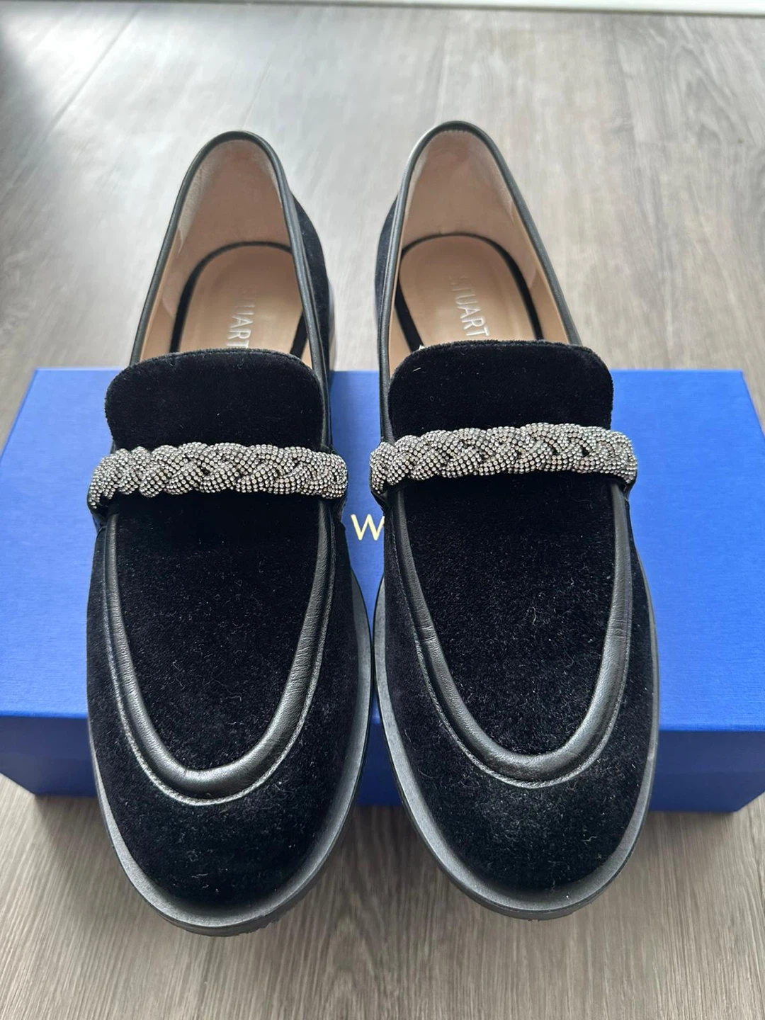 Stuart Weitzman Black Velvet Loafers - photo 2