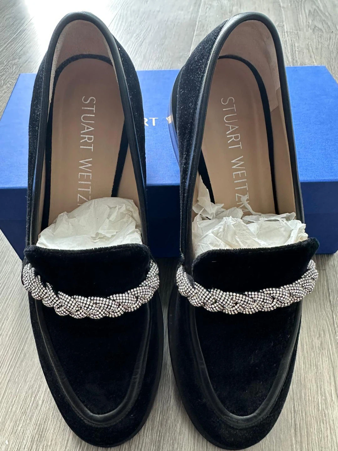 Stuart Weitzman Black Velvet Loafers - photo 3