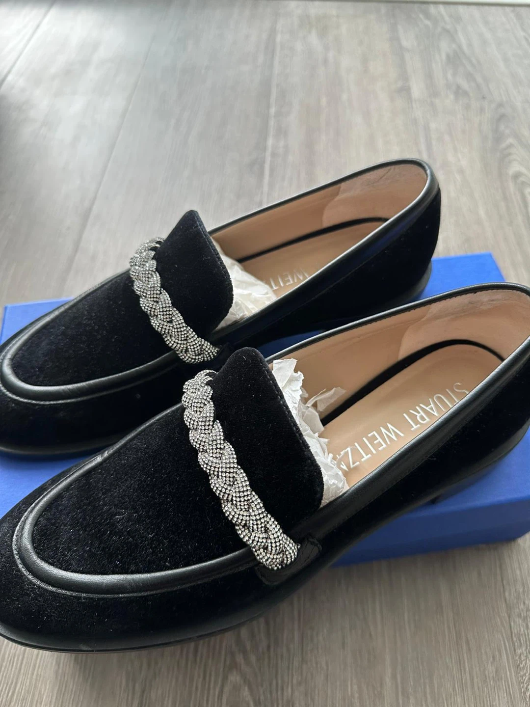 Stuart Weitzman Black Velvet Loafers - photo 4