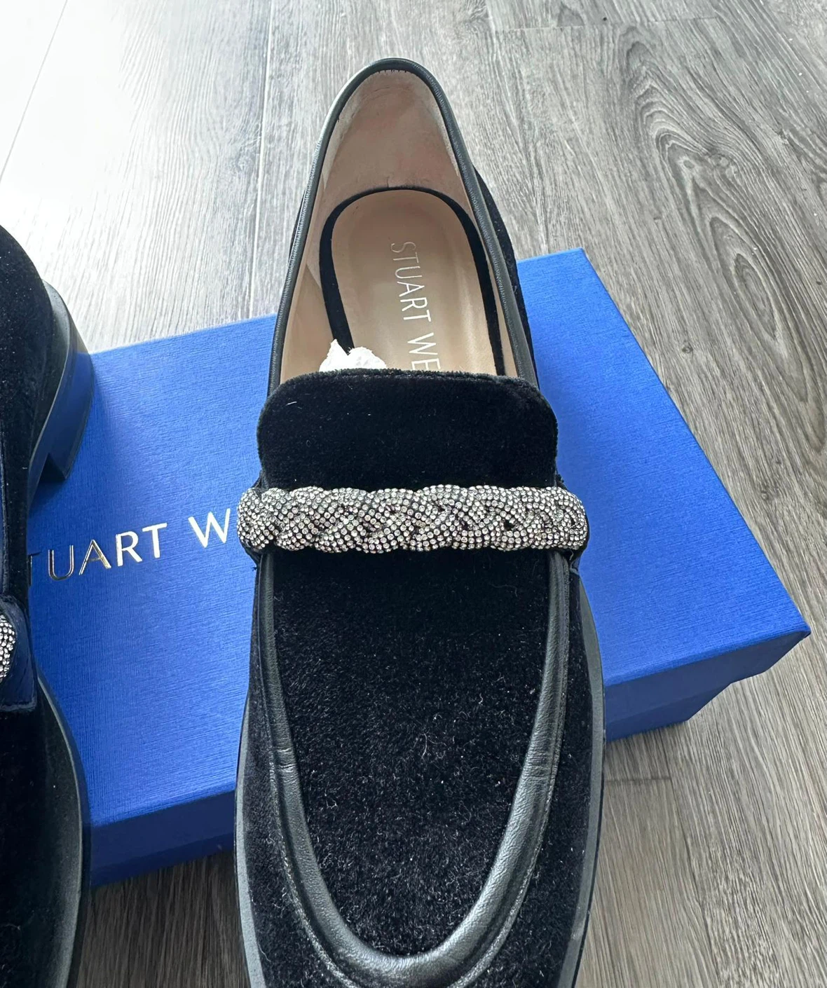 Stuart Weitzman Black Velvet Loafers - photo 5
