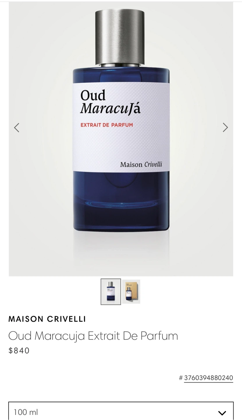 Maison Crivelli Oud Maracuja Extrait De Parfum 100ml