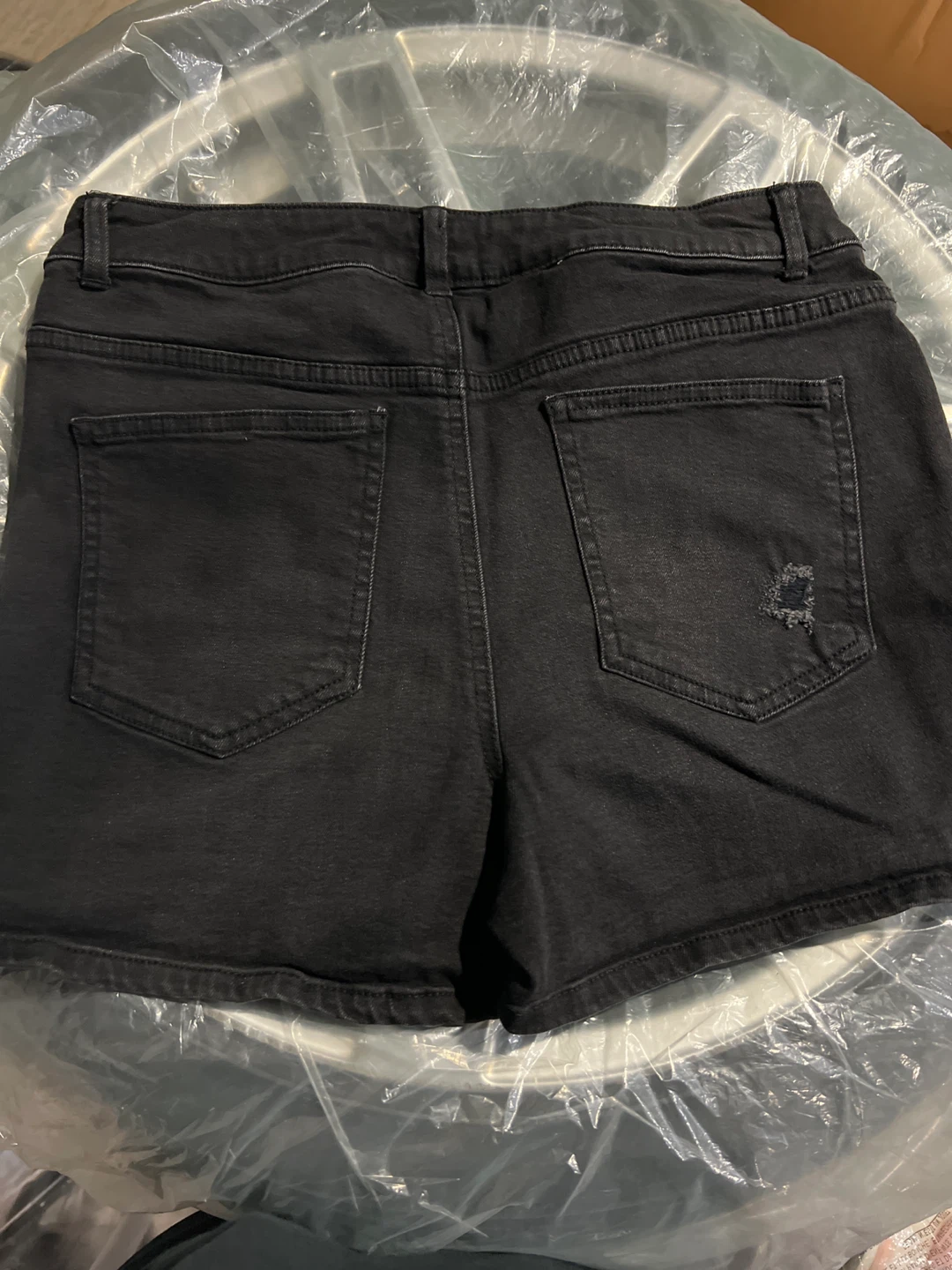 Liquid Black Distressed Denim Shorts - photo 3