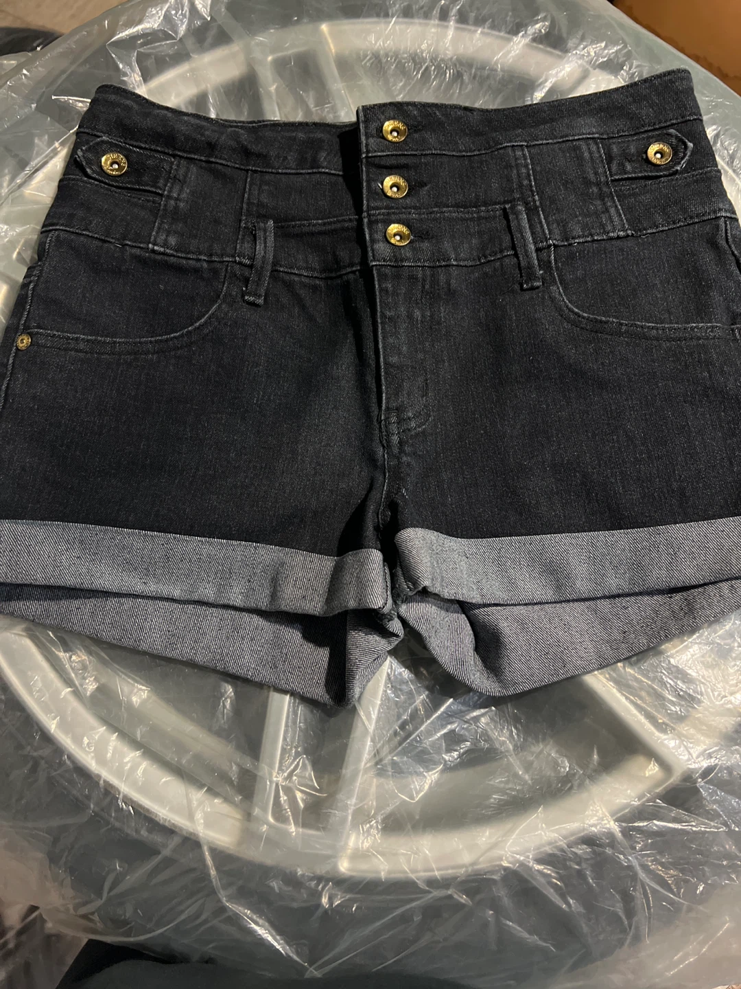 Seductions Sirens Black Denim Shorts Size 9