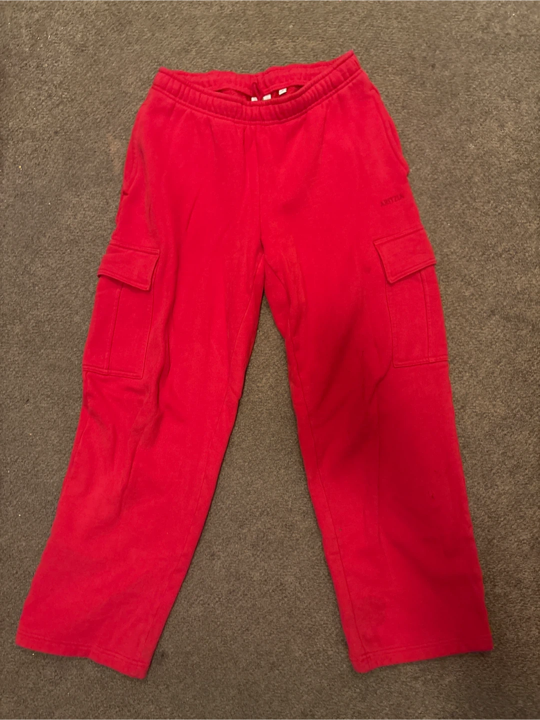 Aritzia Sweatfleece Mega Fit Cargo Sweatpants - Red