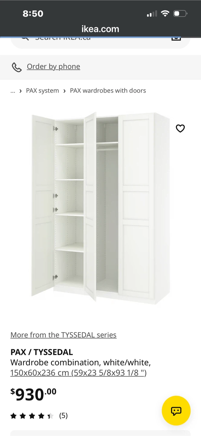 IKEA PAX Wardrobe Pieces – White – $25 OBO - photo 4