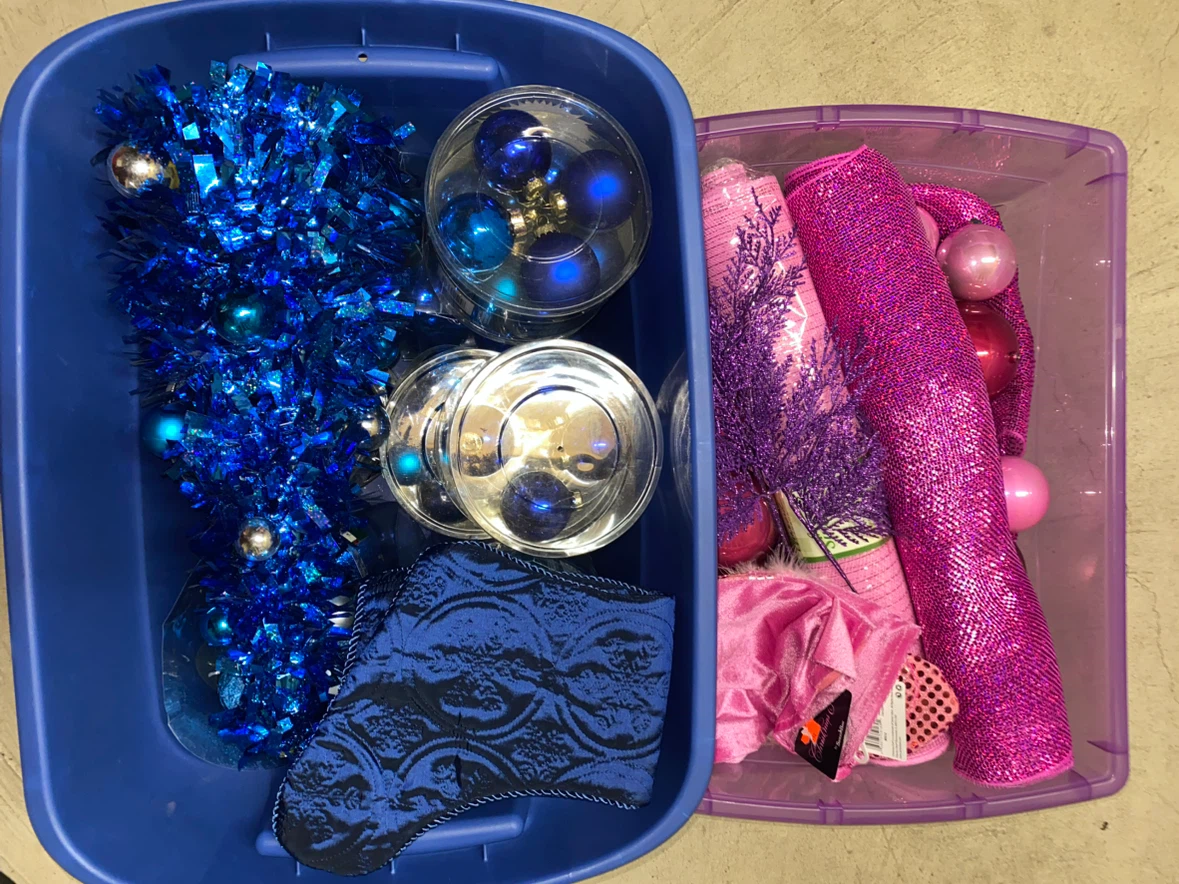 Blue/Pink Christmas Ornaments/Decor
