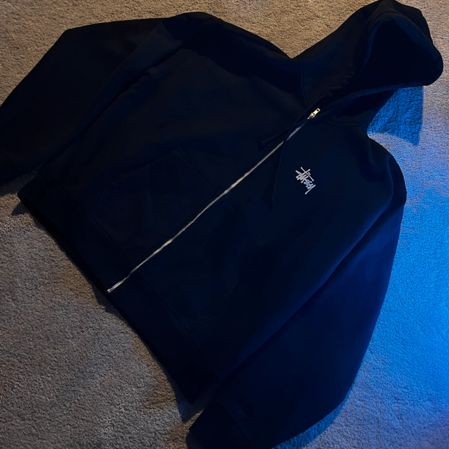 Stussy Black Zip-Up Hoodie - photo 2