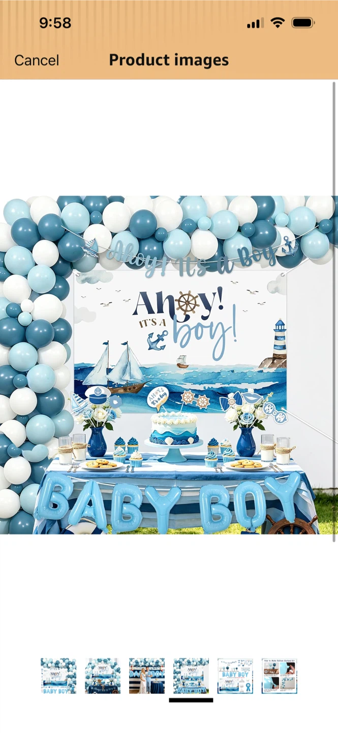 New-Ahoy It's a Boy Nautical Baby Shower Decor Kit