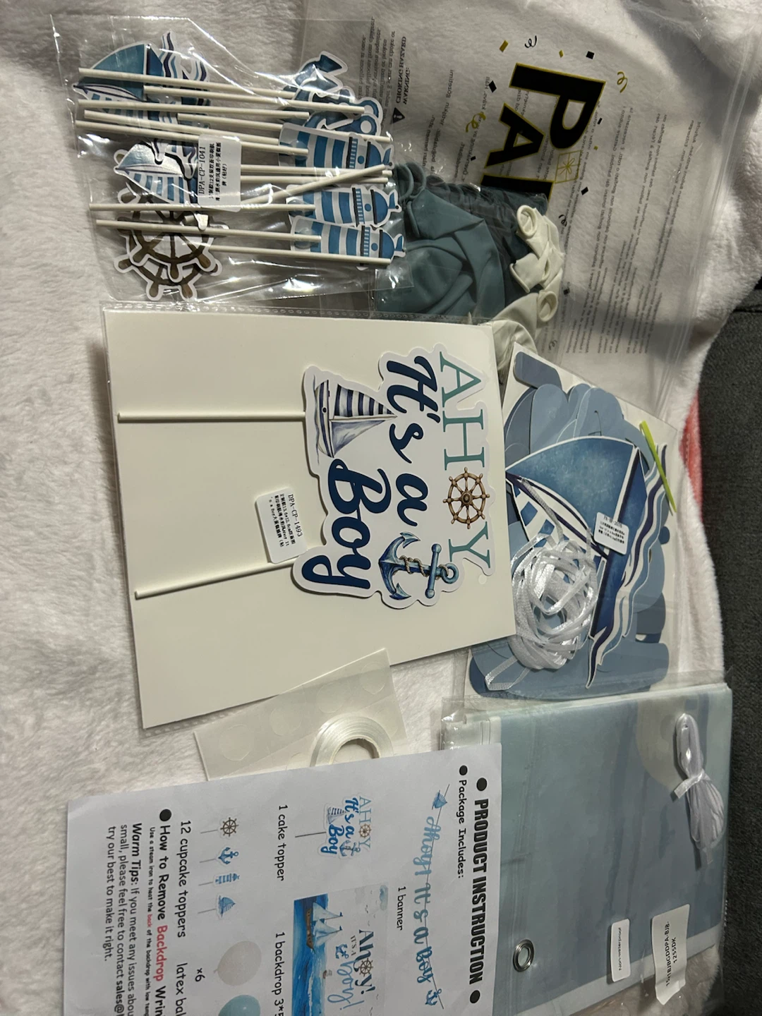 New-Ahoy It's a Boy Nautical Baby Shower Decor Kit - photo 3