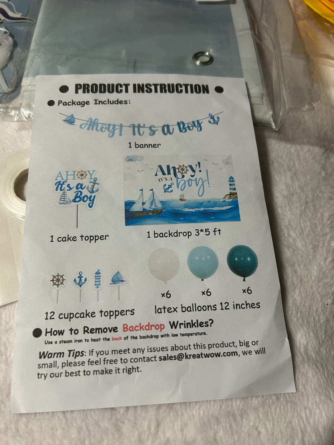New-Ahoy It's a Boy Nautical Baby Shower Decor Kit - photo 4