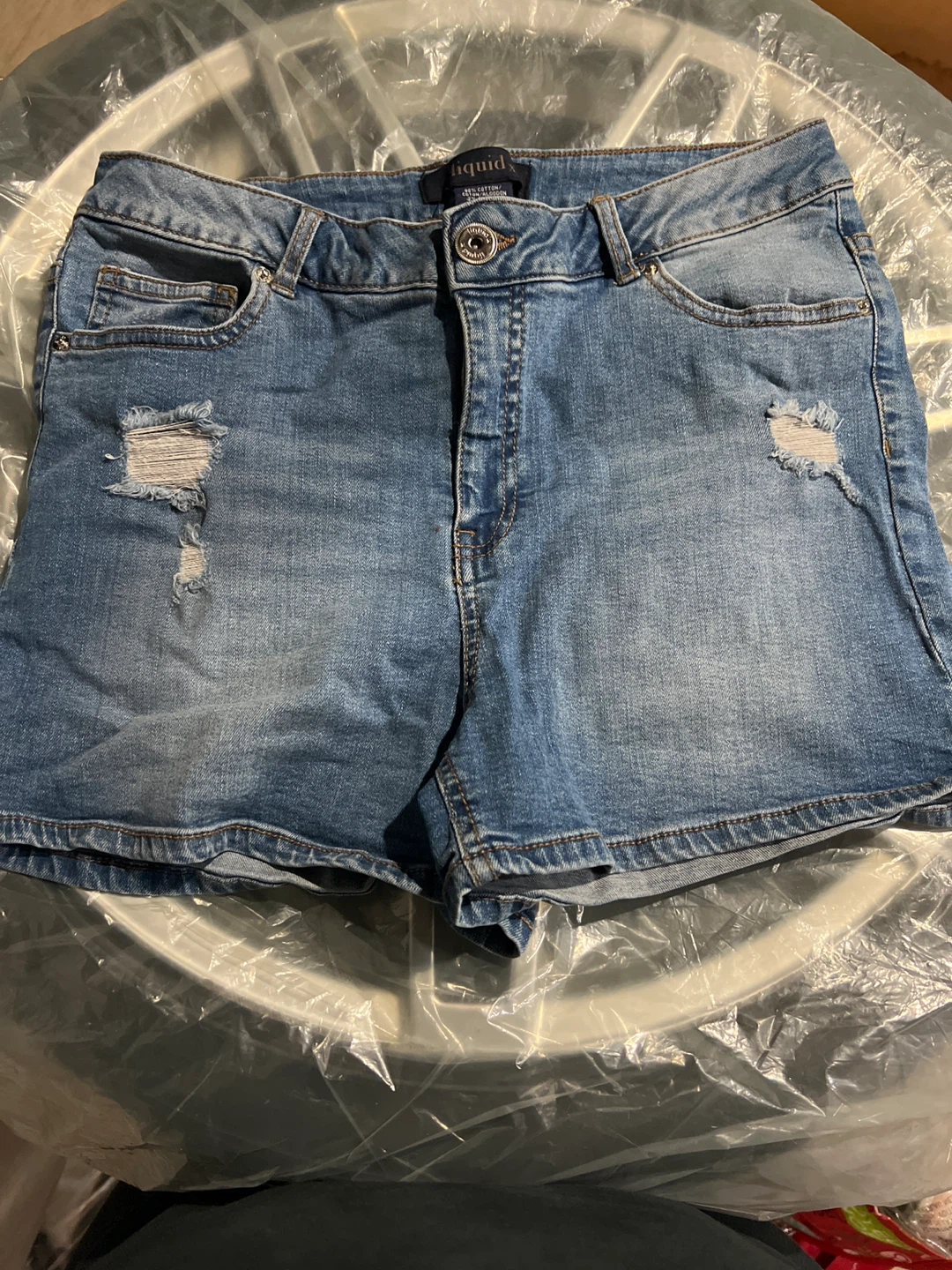 Liquid x Distressed Denim Shorts Size 13
