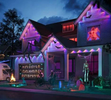 Halloween permanent outdoor light install