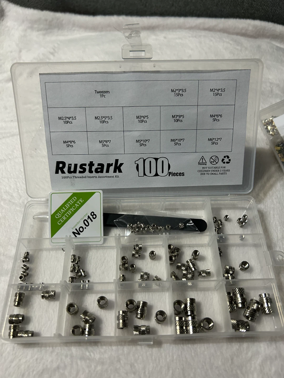 Rustark 100pcs Threaded Inserts Assortment Kit