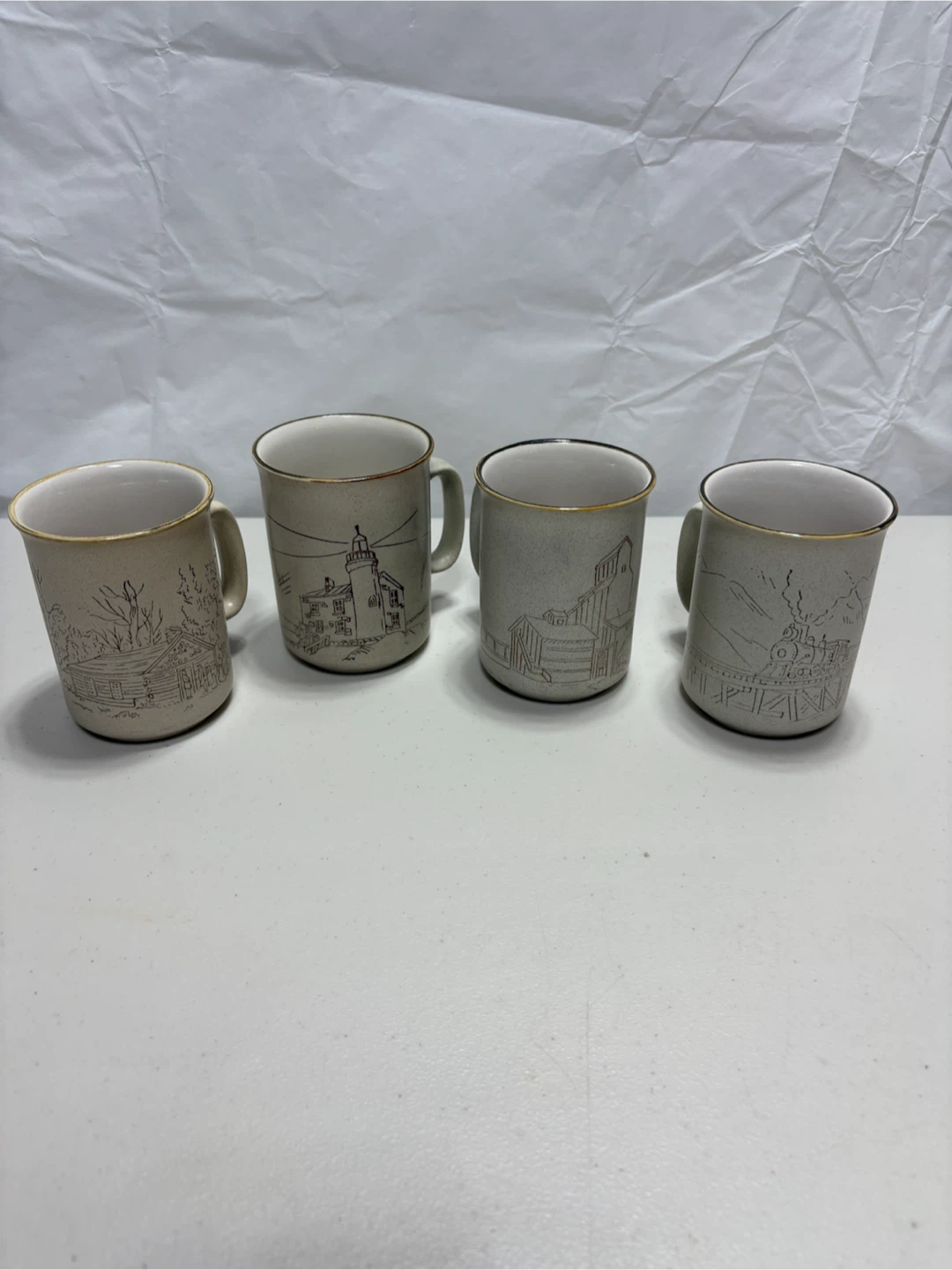 Set of 4 Collection Manoir Ceramic Mugs