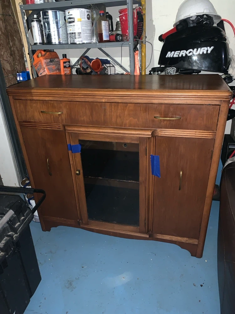 Vintage Wooden Media Console Cabinet